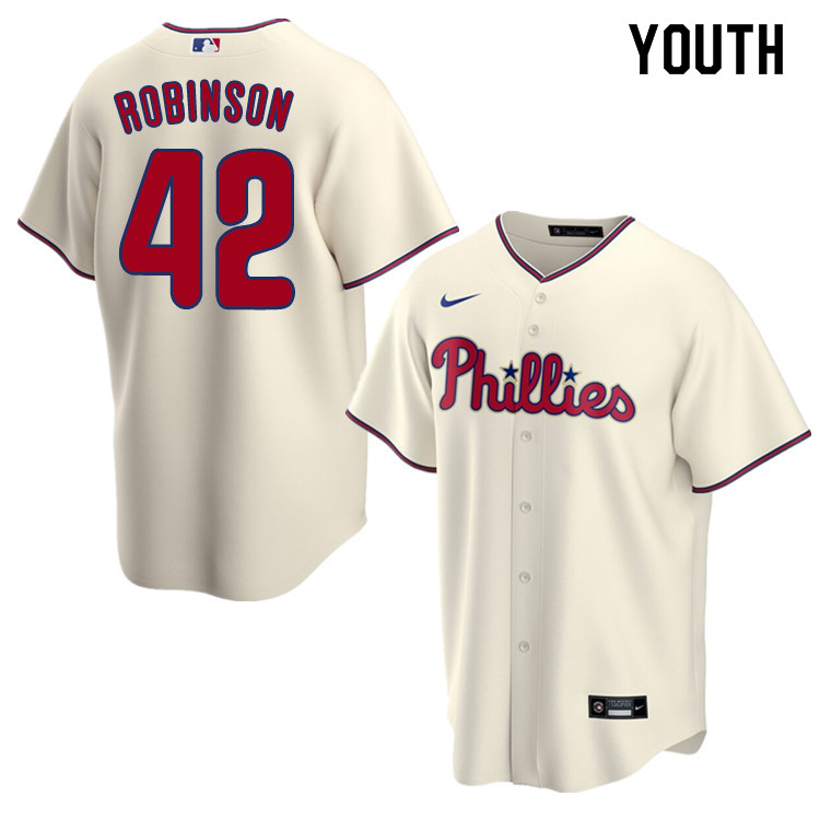 Nike Youth #42 Jackie Robinson Philadelphia Phillies Baseball Jerseys Sale-Cream